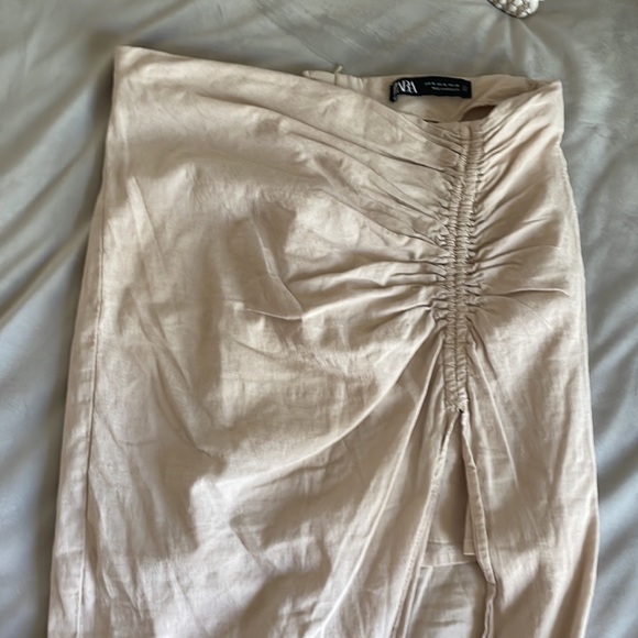 ZARA draped linen midi skirt - Picture 5 of 6